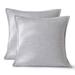 Ebern Designs Aleshea Cotton Jersey Striped European Pillow Shams, 26 x 26" Polyester/Polyfill/Cotton in Gray | 26 H x 26 W x 0.5 D in | Wayfair