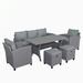 Red Barrel Studio® 63" Wide Outdoor Wicker Symmetrical Patio Sectional w/ Cushions Wicker/Rattan in Gray | Wayfair 9D49BE4DA427484AA551D64EDFA3643C