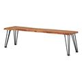 Millwood Pines Artilus Solid Wood Dining Bench in Brown & Black Wood in Black/Brown | 18.5 H x 59.6 W x 15.4 D in | Wayfair