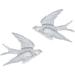 Rubbermaid Swallow Wall Sculpture DecorationSet Of 2 Antique Wall Bird Figurine Decor, 3D Birds Wall Art Hanging Ornament(Antique Silver) | Wayfair