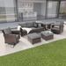 Latitude Run® Sinkler 6 Piece Rattan Sofa Seating Group w/ Cushions Wood/Metal in Gray/Brown | 29.1 H x 72.1 W x 29.1 D in | Outdoor Furniture | Wayfair