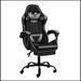 Inbox Zero Calles Gaming Chair w/ Headrest Upholstered/Metal in Black/Brown | 45.25 H x 19.5 W x 24.25 D in | Wayfair
