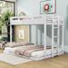 Harriet Bee Stowmarket Wood Twin Over Full Bunk Bed w/ Built-in Ladder in White | 59 H x 40 W x 77 D in | Wayfair 8AB575973EFC4A8C9F80DF062AE6A104