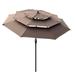 Arlmont & Co. Belva 108" Market Umbrella w/ Crank Lift Counter Weights Included Metal in Brown | 96 H x 108 W x 108 D in | Wayfair