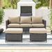 Ebern Designs Rakeem 3 - Person Outdoor Seating Group w/ Cushions Metal in Gray | 29.1 H x 72.1 W x 29.1 D in | Wayfair
