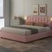 Latitude Run® Platform bed w/ Height-adjustable Headboard & Under-bed Storage Space Upholstered/Velvet in Pink | 45.3 H x 63.4 W x 83 D in | Wayfair