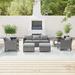 Winston Porter Jonson 5 - Person Outdoor Seating Group w/ Cushions Metal in Gray | 29.1 H x 72.1 W x 29.1 D in | Wayfair