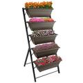 Arlmont & Co. Clymer 5-Tier Vertical Garden Planter- Raised Garden Bed Plastic in Brown | 48 H x 27 W x 21.75 D in | Wayfair