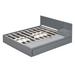 Latitude Run® Full Size Wood Storage Hydraulic Platform Bed w/ Twin Size Trundle Upholstered in Gray | 29.9 H x 77.6 W x 118 D in | Wayfair