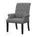 Charlton Home® Dashyra Tufted Arm Chair w/ Nailhead Trim in Gray Wood/Upholstered in Black/Brown/Gray | 42 H x 26.35 W x 28.65 D in | Wayfair
