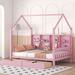 Harper Orchard Jaylyn Unfinished House Beds Bed Wood in Brown/Pink | 77.4 H x 57.6 W x 77.5 D in | Wayfair 9602CE5DD4F84B84A1D7501A809D0B82