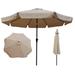 Arlmont & Co. Wetumka 120" Market Umbrella w/ Crank Lift Counter Weights Included in Gray | 96 H x 120 W x 120 D in | Wayfair