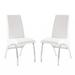 Orren Ellis Leatherette Upholstered Side Chairs In Black & Chrome, Set Of 2 Faux Leather in White | 30.5 H x 25.5 W x 16.5 D in | Wayfair