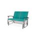 Red Barrel Studio® Hinch Marine Grade Outdoor Glider Bench in Green/White/Blue | 36.5 H x 49 W x 33 D in | Wayfair D86AD462287748B6A7194750B1E69AE9