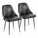 Mercer41 Zaiden PU Leather Metal Side Chair Dining Chair Faux Leather/Upholstered/Metal in Black | 33.75 H x 23.5 W x 20 D in | Wayfair