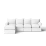 White Sectional - Birch Lane™ Bircham Slipcovered Sectional w/ Sleeper Sofa Upholstery/Cotton | Wayfair 07E99D7F195E4A26BE4A78F541F48A4A