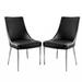 Everly Quinn Kincheloe Side Chair Dining Chair Faux Leather/Upholstered in Black | 34.5 H x 19.25 W x 24.25 D in | Wayfair