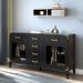 Mercer41 Tansu 60" Wide 6 Drawer Sideboard Wood in Black | 34.2 H x 60 W x 15.9 D in | Wayfair 3C6C6553F5BD493F999FBA457094FB21