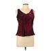 R&M Richards Sleeveless Top Burgundy Sweetheart Tops - Women's Size 10 Petite