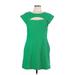 Maeve by Anthropologie Casual Dress - A-Line Crew Neck Short sleeves: Green Solid Dresses - Women's Size Large