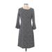 Tommy Hilfiger Casual Dress - A-Line Crew Neck 3/4 sleeves: Gray Dresses - Women's Size 2
