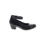 Josef Seibel Heels: Pumps Chunky Heel Casual Black Solid Shoes - Women's Size 39 - Round Toe