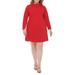 Tie Neck Long Sleeve Shift Dress