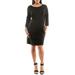 Crewneck Three-quarter Sleeve Trapeze Dress