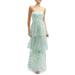 Sequin Embroidered Strapless Tiered Gown - Green - Dessy Collection Dresses