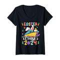 Damen Easter Cruise 2024 Squad Cruising Holiday Family Group T-Shirt mit V-Ausschnitt