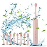 Ikohbadg Electric Toothbrush Kit - Deluxe Electric Toothbrush Set with 8 Brush Heads and Smart 6-speed Timer Water-resistant IPX7 Design