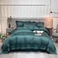 4PCS Pima Cotton Duvet Cover Set Supima Silkly Sateen Bedding Set 1 Dovet Cover 1 Flat Sheet 2 Pillowcases