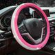 New Diamond Leather Steering Wheel Cover with Bling Bling Crystal Rhinestones Universal Fit 15 Inch Car Wheel Protector for Women Girls