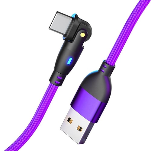 180-Winkel-Datenkabel, drehbares Ladekabel, QC3.0-Schnellladeprotokoll, 3a5a-Strom, geeignet für Typ-C-Android-Telefone Image