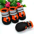 4pcs Waterproof Dog Shoes Warm Fleece Padded Winter Rain Snow Boots Reflective