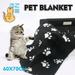 Premium Fleece Pet Blanket Super Soft Fluffy Throw for Pets Paw Print Warm Sleep Mat Blanket Bedding Cover for Pets Cage Liner Sleep Pet