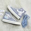 Sanrio Canvas Shoes Melodys Cinnamoroll Dog Casual Sneakers Student High Top Sports Shoes Boy Girl Woman Man Shoes Halloween