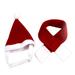 Dog Cat Christmas Hat and Scarf Set Winter Holiday Costume Outfit Photography Props (Size S)