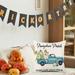 Pillowcase Thanksgiving Truck Car Big Pumpkin And Text Happy Holidays Decorative Linen Pillowcase Home Decor Square 18X18 Inch Pillowcase