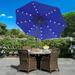 ABCCANOPY 10.5ft Patio Solar Umbrella LED Outdoor Umbrella with Tilt and Crank Blue