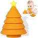 Dsseng Christmas Tree Stacking Ring Teether Toy Silicone Christmas Tree Toy Soft Building Rings Stacker and Teethers Early Educational Christmas Tree Stacking Tower for Boys Girls
