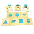 Hellery Montessori Toys Wooden Geometric Puzzles 3D Wood Puzzles Board Knob Shape Puzzles Toy for Preschool Boys Girls Kids Gifts Game