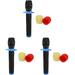 3 Pieces Simulated Microphone Childrenâ€™s Toys Model Prop Pretend Plastic