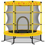 EUROCO 55 Trampoline for Kids Toddlers Trampoline with Enclosure Net Mini Trampoline Indoor & Outdoor Trampoline Gifts for Kids Baby Toddler Trampoline Toys Yellow