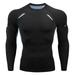 WUWUQF Long Sleeve Tee Shirts for Men Mens Fitness Running Sports T Shirt Muscle Athletic Gym Compression Clothes Clothing Dark Gray