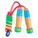 1 Pcs Jump Rope for Kids Adjustable Rainbow Jumping Rope with Wooden Handle for Outdoor Fun School Sport