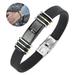 Fashion Men Stainless Steel Silicone Bracelet Sports Wristband Bracelet for Male