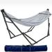 Tranquillo Adjustable Hammock Stand 600 lbs Capacity Collapsible Camping Hammock and Stand Double Hammock with Stand for 2 Persons Quick & Easy Assembly Garden Yard Patio Lawn Grey