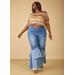 Plus Size High Rise Ruffled Flared Jeans