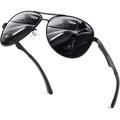 Classic Military Style Pilot Polarized Sunglasses Spring Hinges Al-Mg for mens womens MOS1